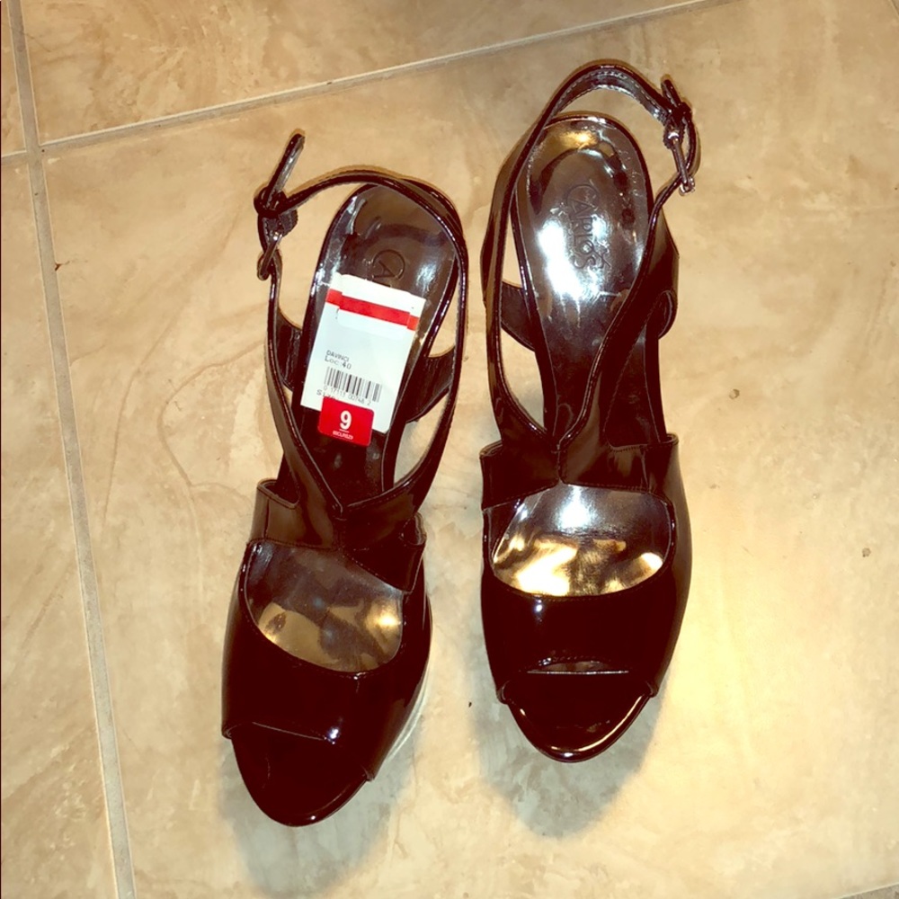 Carlos peep toe platform heels